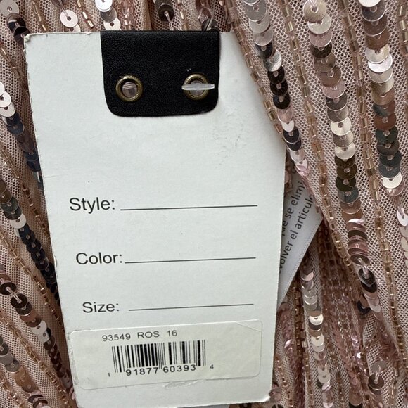 Mac Duggal Size 16 Rose Pink 93549 Sequin Embellished Long Sleeve Gown Dress NWT - Picture 10 of 16